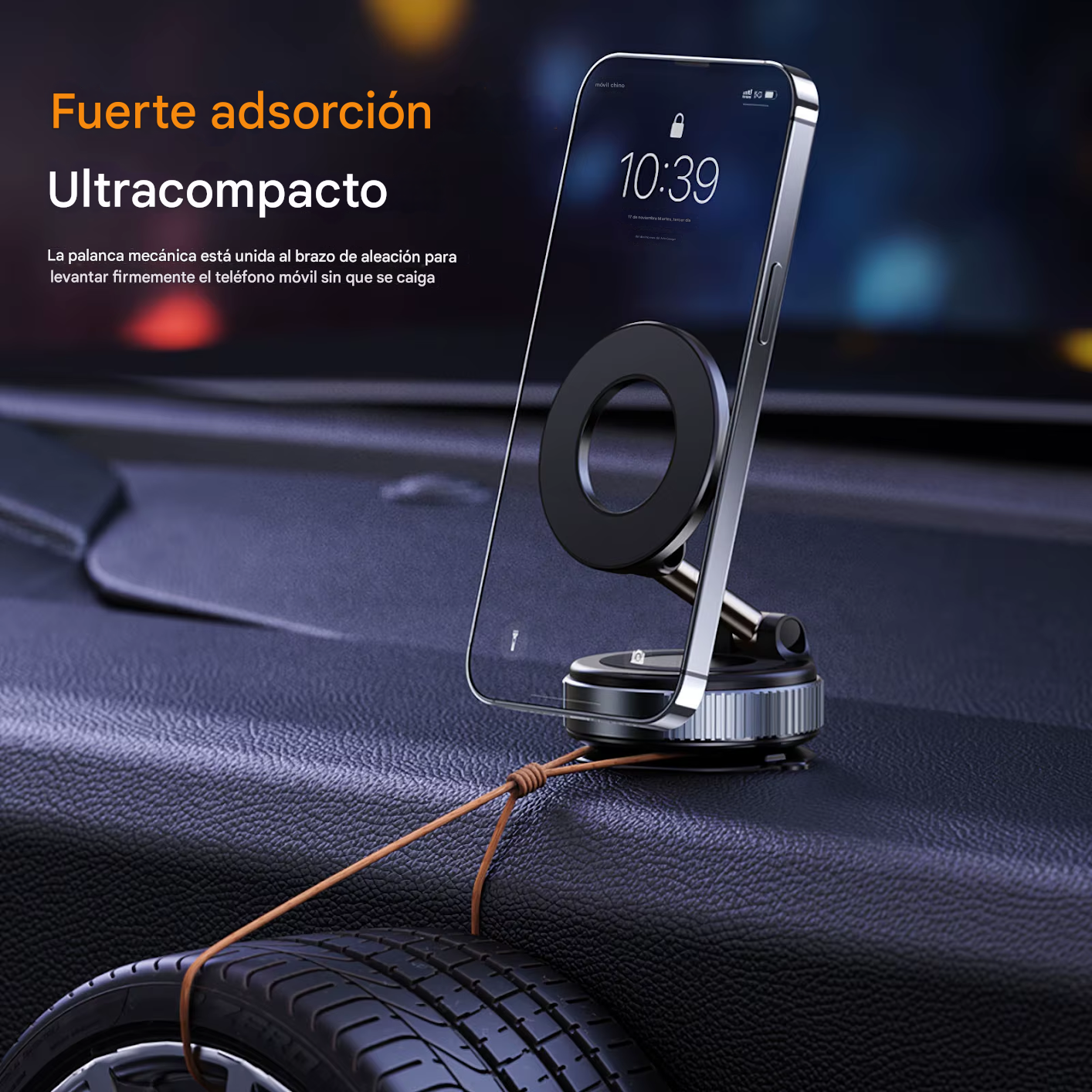 Soporte Magnético 360° Giratorio para Celular – Fuerte Adhesión – Ideal para Auto/Casa
