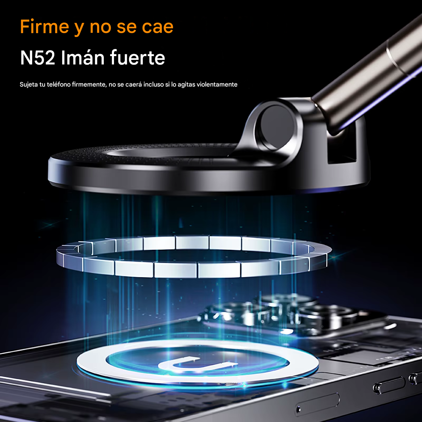 Soporte Magnético 360° Giratorio para Celular – Fuerte Adhesión – Ideal para Auto/Casa